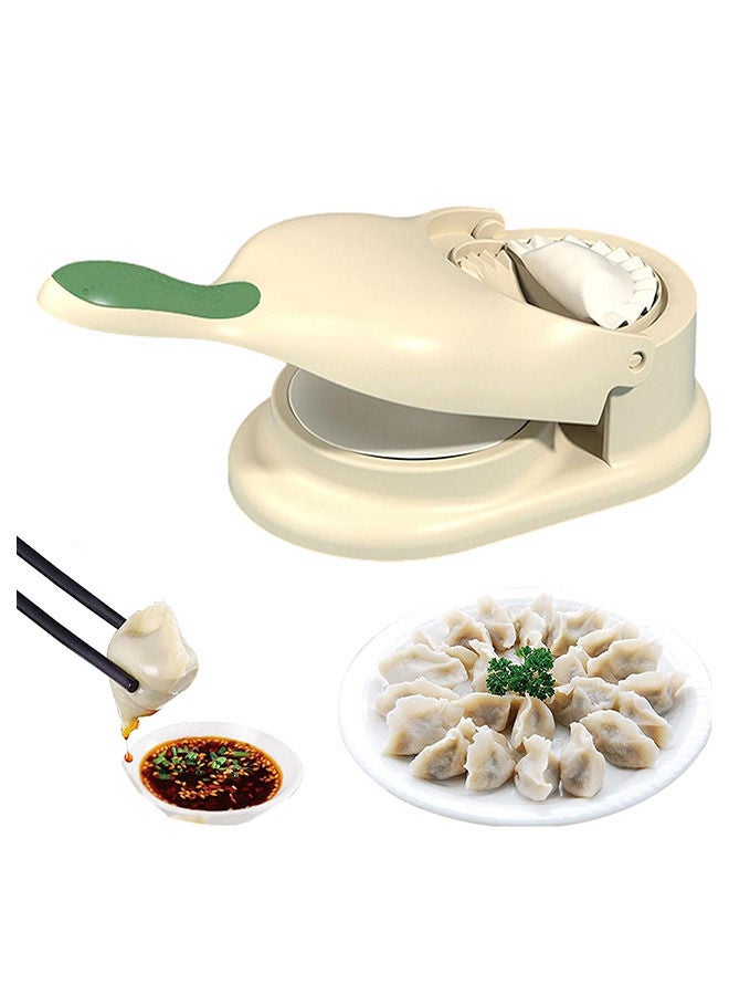 Yameem 2 In 1 Dumpling Maker Manual Wrapper Making Mold Dough Pressing Tool Accessories (Beige)  - Image 2