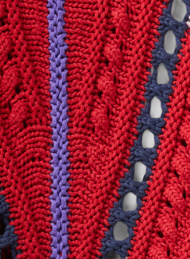 Benetton Girls Sweater With Cable Knit And Perforations - Image 2