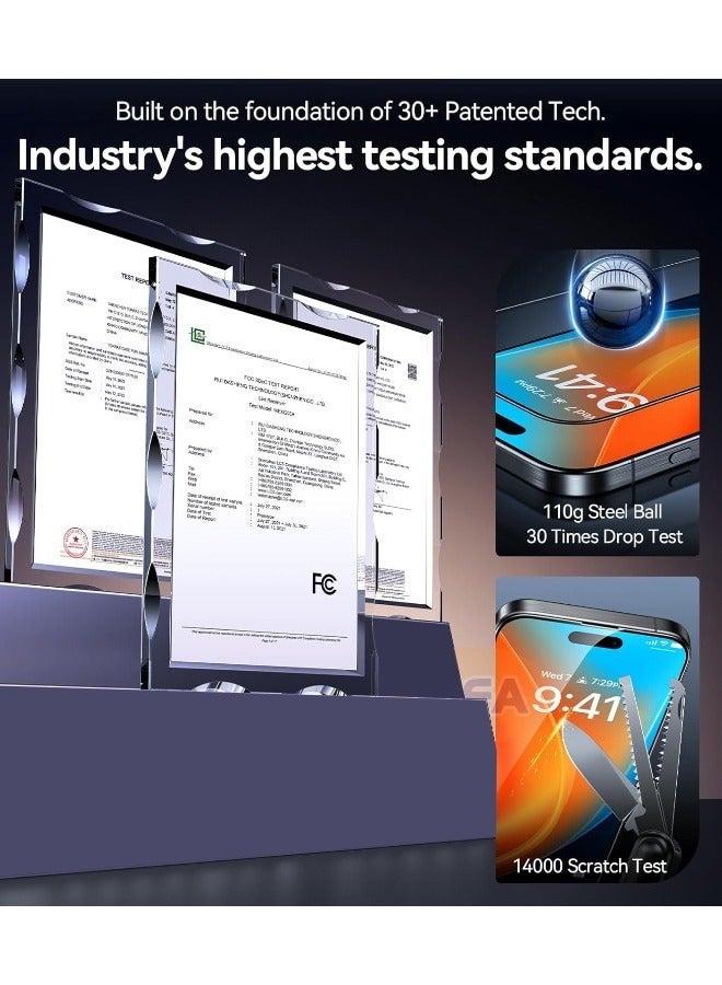 Nova future [1+1 Pack] iPhone 16 Pro Max Tempered Glass Screen Protector with Camera Lens Protector, Shatterproof and Shockproof, HD 9H Hardness Bubble Free Scratch Resistant (Boxed, with Installation Tool) - Image 3