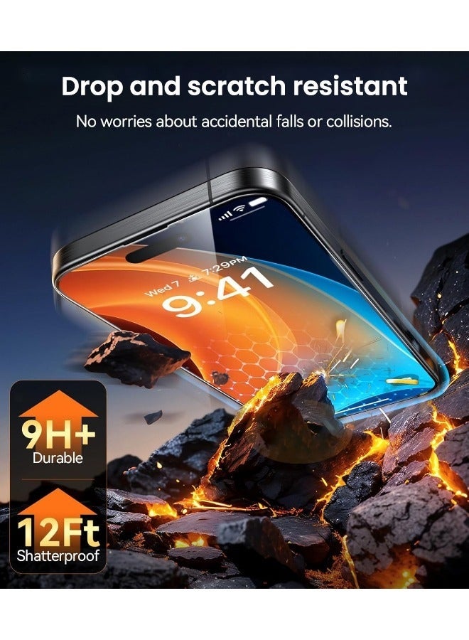 Nova future [1+1 Pack] iPhone 16 Pro Max Tempered Glass Screen Protector with Camera Lens Protector, Shatterproof and Shockproof, HD 9H Hardness Bubble Free Scratch Resistant (Boxed, with Installation Tool) - Image 2