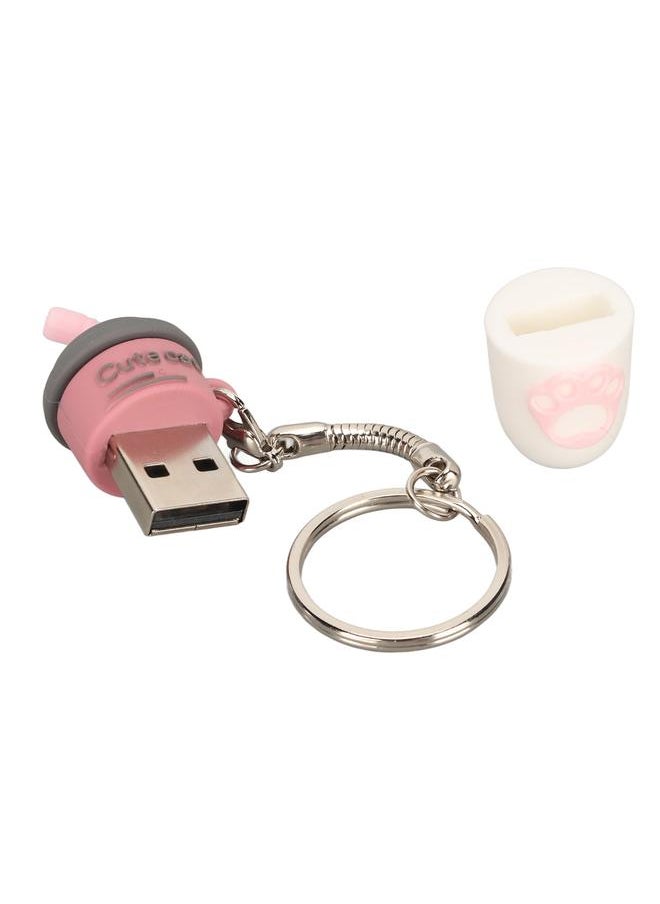 Thoraya Cartoon Milk Tea Cup Music Car USB Flash Drive PVC Soft Rubber Creative Gift USB Flash Drive V013 - Berry Cat Pink 64GB  - Image 5