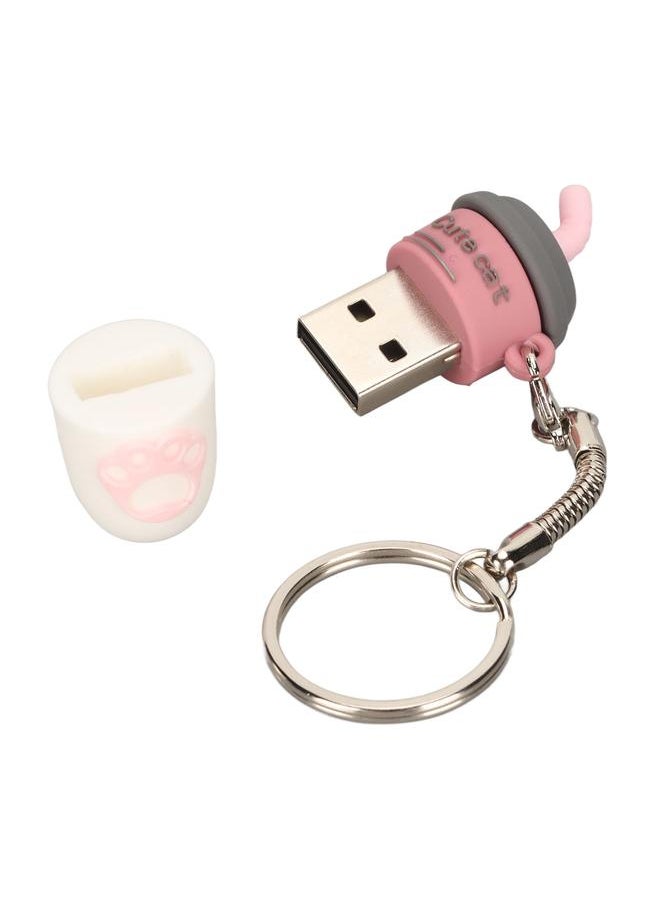Thoraya Cartoon Milk Tea Cup Music Car USB Flash Drive PVC Soft Rubber Creative Gift USB Flash Drive V013 - Berry Cat Pink 64GB  - Image 3
