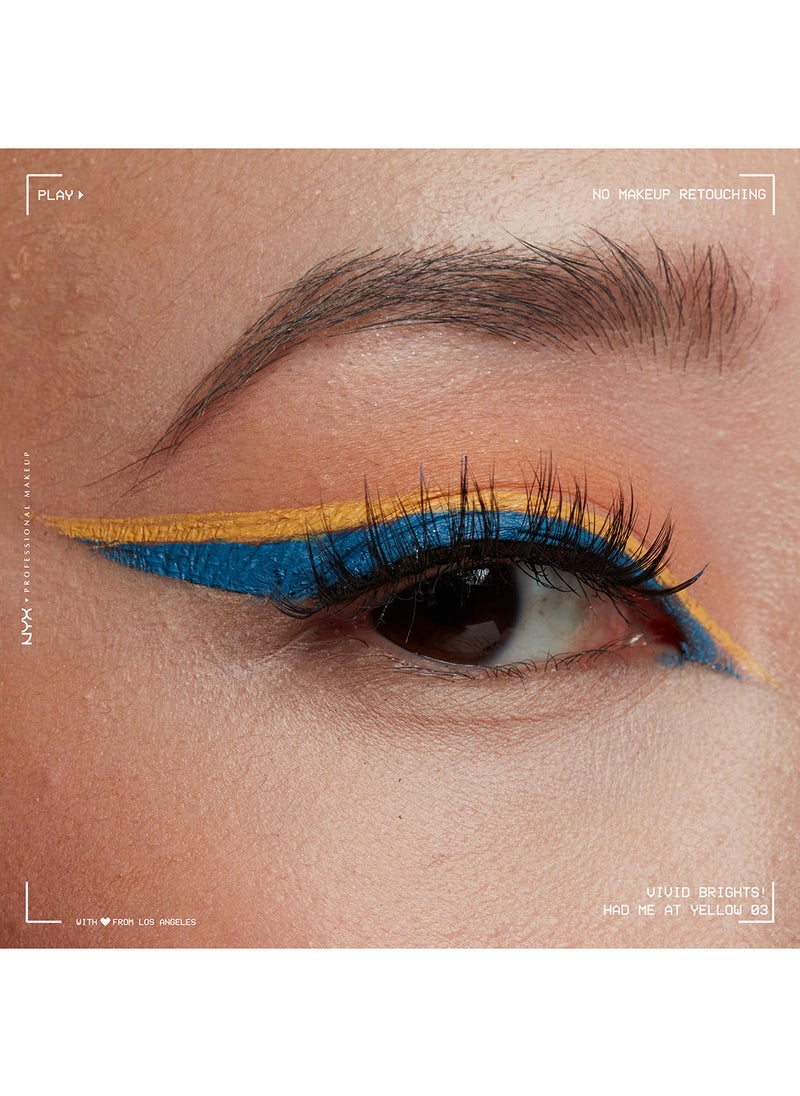 NYX PROFESSIONAL MAKEUP محدد العيون السائل الملون Vivid Brights - Had Me At Yellow  - Image 4