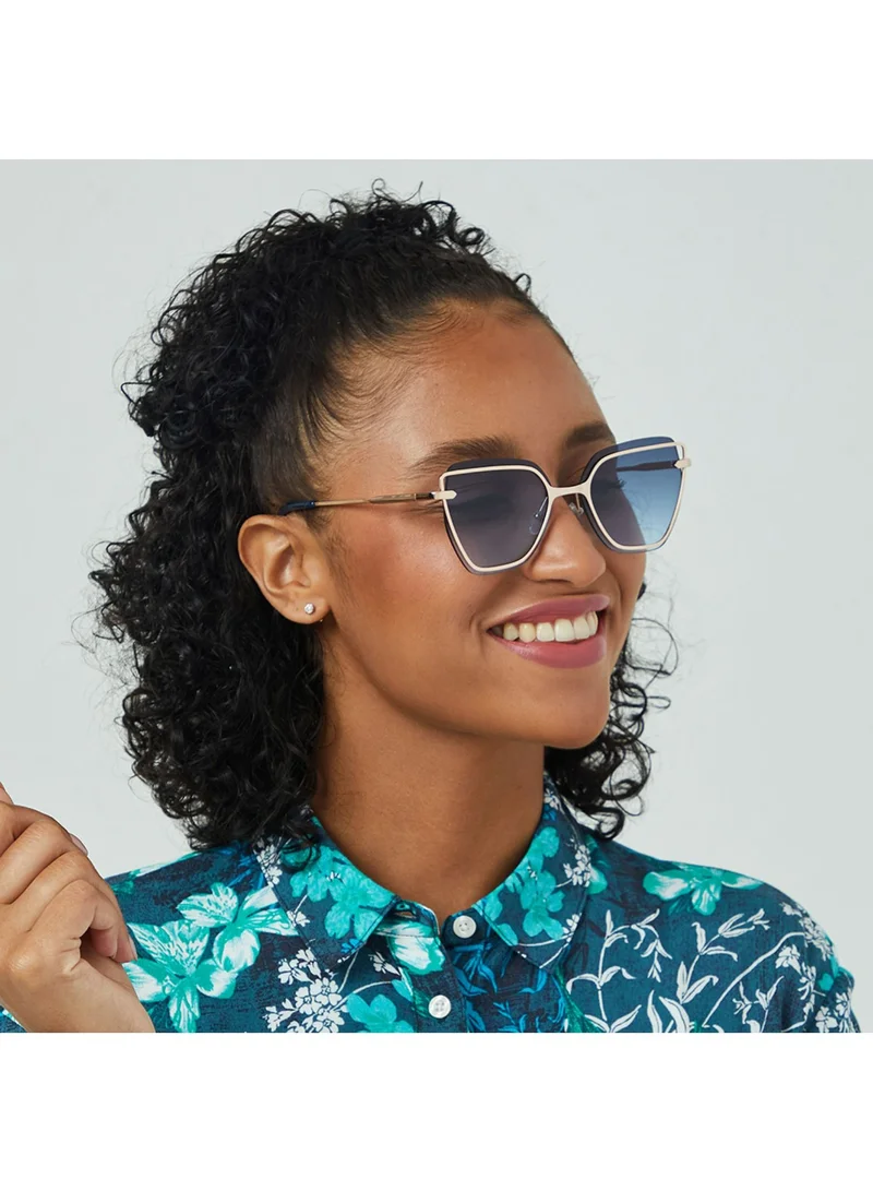 Blackout STARLIGHT Women Rose Gold Sunglasses - Frame Material: Metal- Frame Color: Rose Gold-Lens Color: Blue  - Full Rim