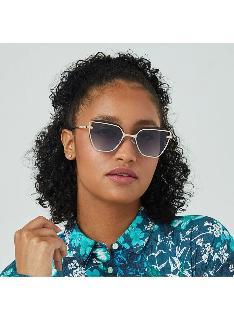 Blackout STARLIGHT Women Rose Gold Sunglasses - Frame Material: Metal- Frame Color: Rose Gold-Lens Color: Blue  - Full Rim