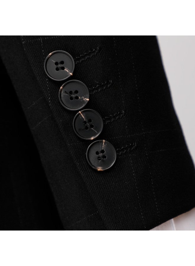 ROMON Men's Suit Set Wedding Three-piece Set Formal Groom Groomsmen Slim Fit Suit Jacket + Pants + Vest - Image 5