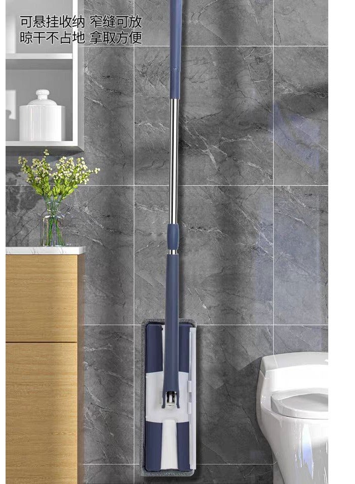 مساحة موب سحرية مسطحة من المايكروفايبر من سوبلي، مساحة منزلة تعمل بالضغط بدون استخدام اليدين بزاوية 360 للخشب الصلب والأرضيات مع مقبض من الستانلس ستيل، ممسحة بدون دلو وإعادة تعبئة من المايكروفايبر H - Image 4