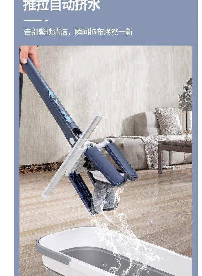 مساحة موب سحرية مسطحة من المايكروفايبر من سوبلي، مساحة منزلة تعمل بالضغط بدون استخدام اليدين بزاوية 360 للخشب الصلب والأرضيات مع مقبض من الستانلس ستيل، ممسحة بدون دلو وإعادة تعبئة من المايكروفايبر H - Image 2