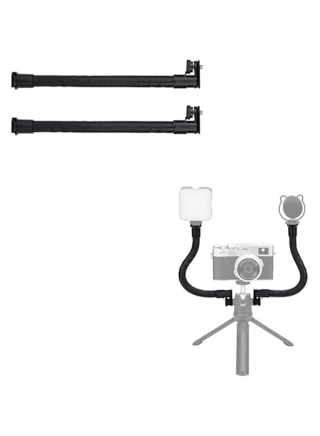Set of 2 Flexible Extension Arms for Camera and Smartphone Vlogging, Adjustable Grip Mount for Mic Stand, Ideal for Recording and Shooting, Attach LED Light or Microphone Easily with Cold Shoe Mounts. - Image 1