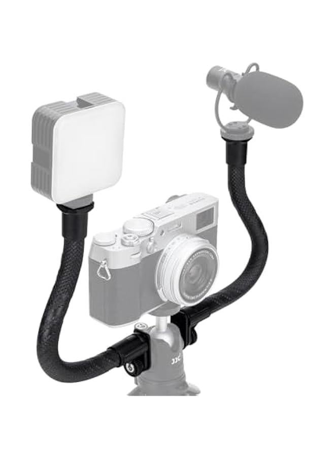 Set of 2 Flexible Extension Arms for Camera and Smartphone Vlogging, Adjustable Grip Mount for Mic Stand, Ideal for Recording and Shooting, Attach LED Light or Microphone Easily with Cold Shoe Mounts. - Image 2