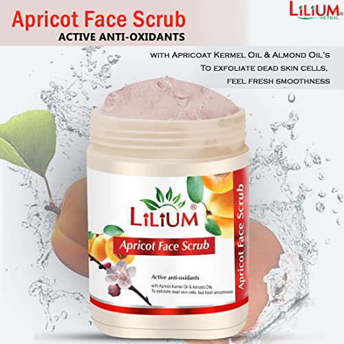 Lilium Herbal Apricot Face Scrub 900ML – Deep Exfoliation with Natural Apricot & Walnut, Removes Dead Skin, Brightens & Nourishes, For All Skin Types - Image 2
