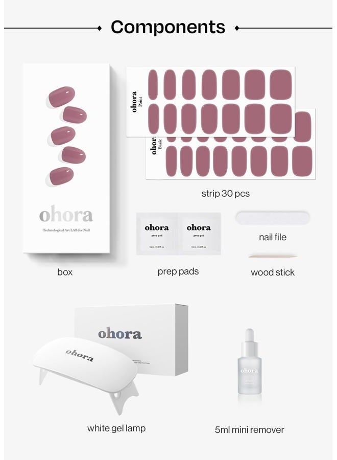 ohora Semi-Cured Gel Nail Strips Value Set (N Cream Pink Starter Kit) Includes Full Size Lamp and Mini Remover, Salon-Quality, Long Lasting, Easy to Apply & Remove - Image 4