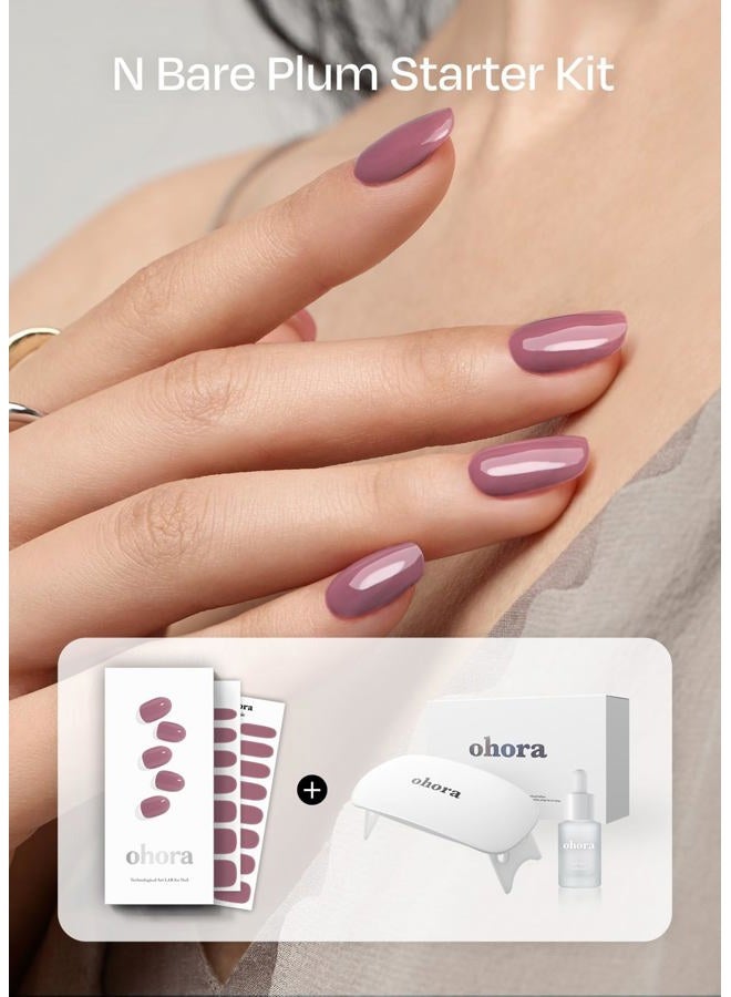 ohora Semi-Cured Gel Nail Strips Value Set (N Cream Pink Starter Kit) Includes Full Size Lamp and Mini Remover, Salon-Quality, Long Lasting, Easy to Apply & Remove - Image 2