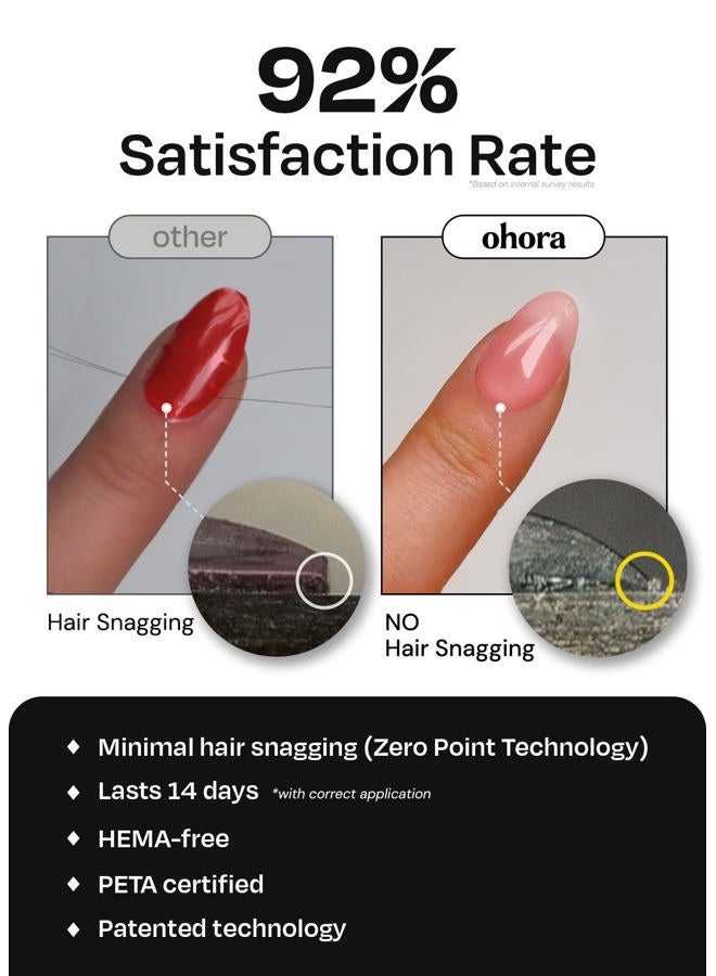 ohora Semi-Cured Gel Nail Strips Value Set (N Cream Pink Starter Kit) Includes Full Size Lamp and Mini Remover, Salon-Quality, Long Lasting, Easy to Apply & Remove - Image 3