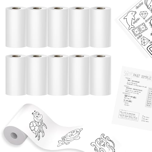 Seznik Non Sticky Thermal Paper Rolls, 57mm Width, 2 inch Thermal Paper for Mini Printer (White-57mm Width-Continuous Non Sticky Roll-Pack of 10) - Image 1