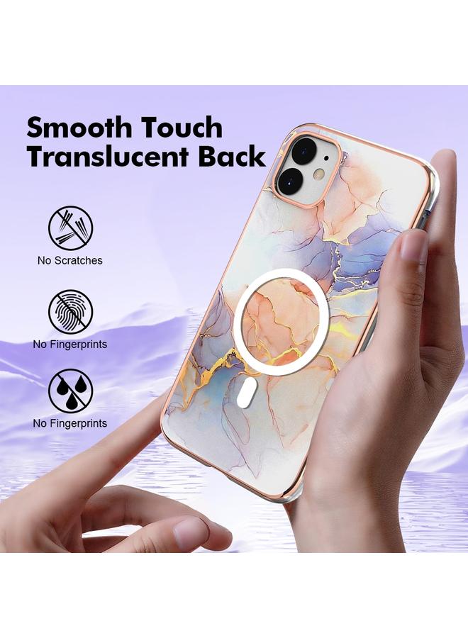 زبون جراب لهاتف iPhone 11 بنمط رخامي، جراب هاتف IMD Magsafe TPU مزدوج الجوانب - Image 5