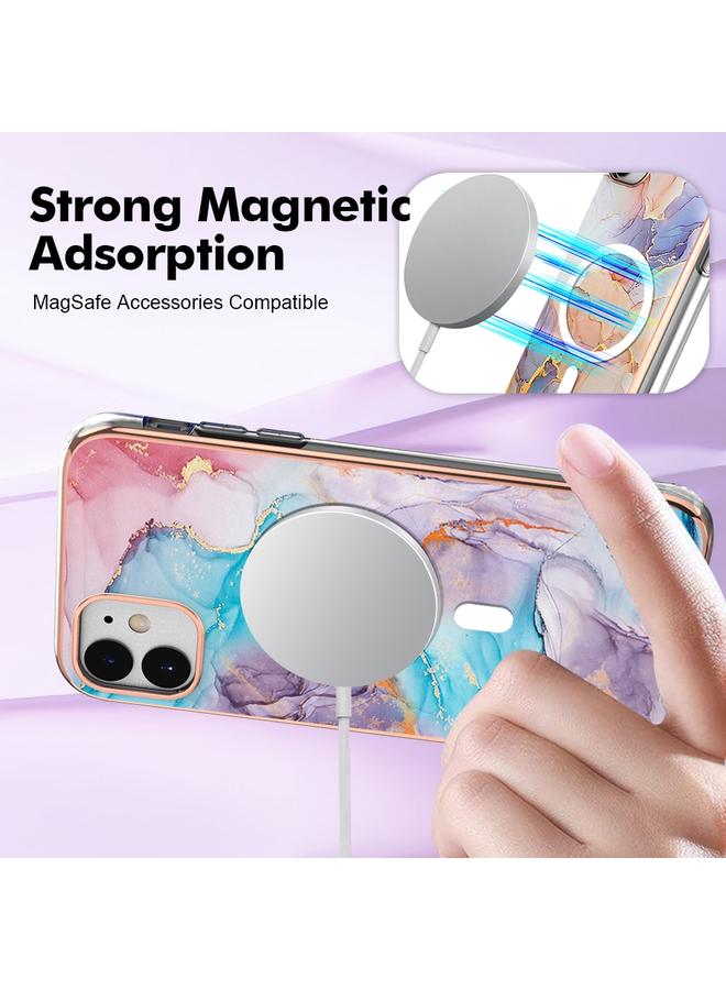 زبون جراب لهاتف iPhone 11 بنمط رخامي، جراب هاتف IMD Magsafe TPU مزدوج الجوانب - Image 3