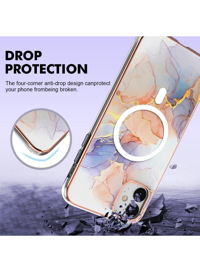 زبون جراب لهاتف iPhone 11 بنمط رخامي، جراب هاتف IMD Magsafe TPU مزدوج الجوانب - Image 4