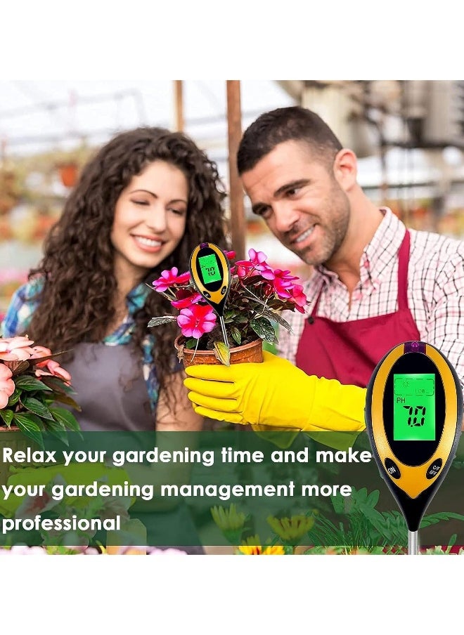 Generic - Soil Moisture Meter, Plant Water Monitor 4-in-1 with pH Tester Meter, Gardening Tool Kits for Plant Care, Great for Garden, Lawn, Farm, Indoor & Outdoor Use - Image 1