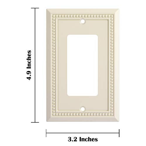 Henne Bery Sunken Pearls Heavy Duty Decorative Wall Plate Switch Plate Outlet Cover (Single Decorator, 3 Pack, Light Almond) - Image 3