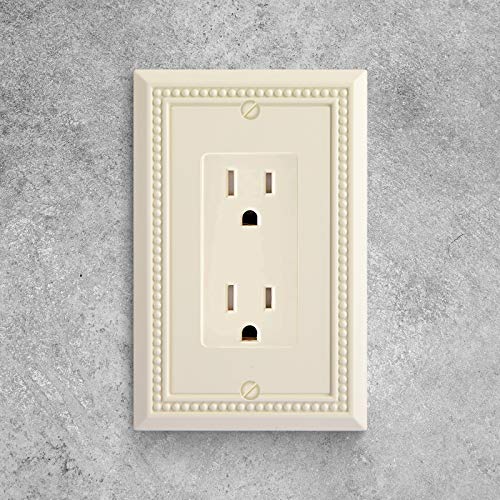 Henne Bery Sunken Pearls Heavy Duty Decorative Wall Plate Switch Plate Outlet Cover (Single Decorator, 3 Pack, Light Almond) - Image 4