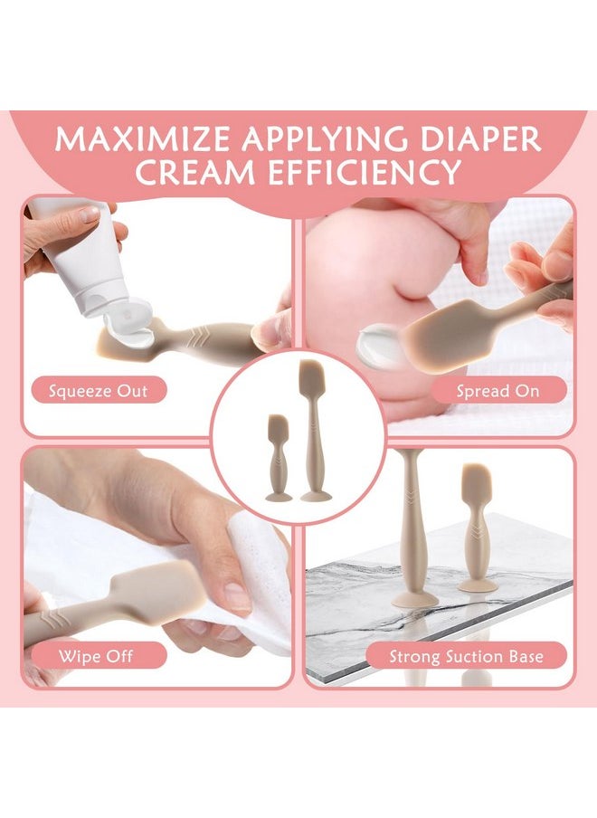 LOTBILL LOTBILL Baby Diaper Cream Spatula, 2 Pack Butt Spatula Baby, Silicone Diaper Cream Applicator, Full-Size + Mini Butt Paste Spatula for Babies, Newborn Baby Necessities (Blue)  - Image 4