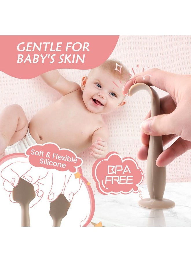 LOTBILL LOTBILL Baby Diaper Cream Spatula, 2 Pack Butt Spatula Baby, Silicone Diaper Cream Applicator, Full-Size + Mini Butt Paste Spatula for Babies, Newborn Baby Necessities (Blue)  - Image 3