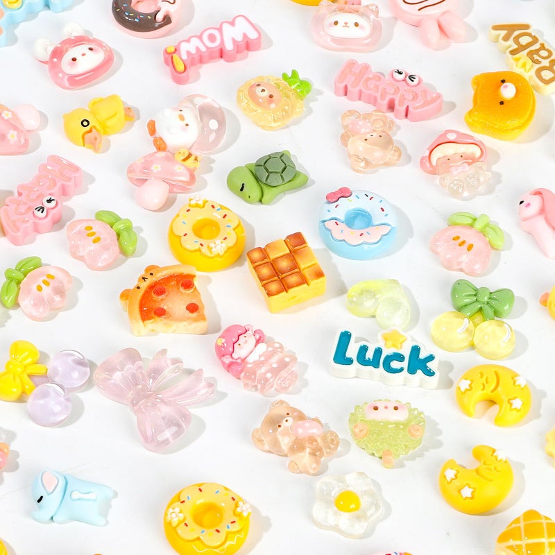 DIYOMR 3D Sticker Charms,70Pcs Bulk Mixed Slime Charm Resin Art Stickers Decor for DIY/Handcraft/Photo Album/Hair Accessories/Laptops - Image 4