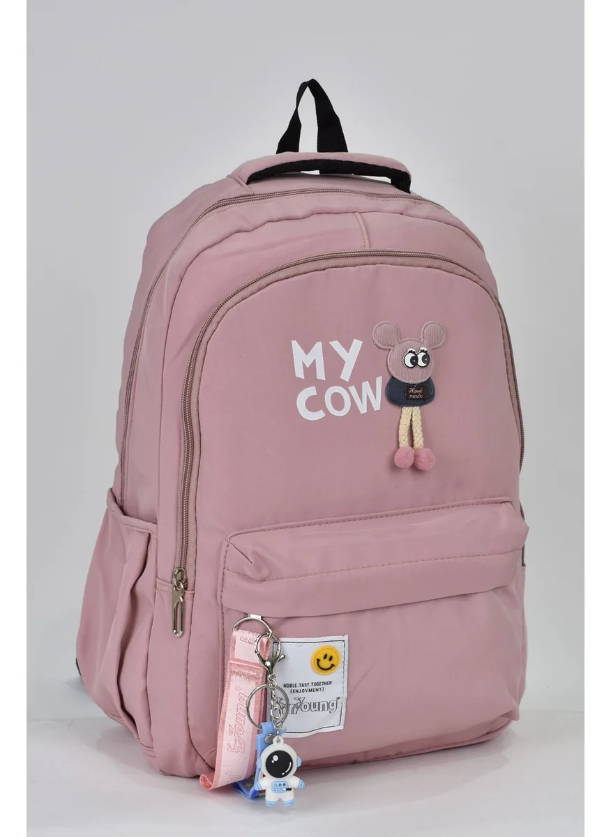Elatae Girls Teenage Multi-Eye Daily Travel School Backpack Pink 51498
