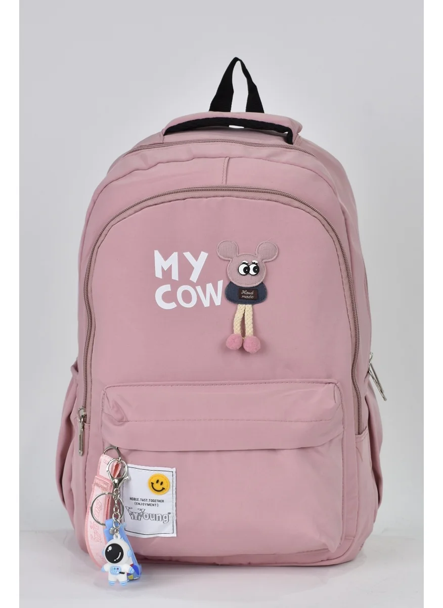 Elatae Girls Teenage Multi-Eye Daily Travel School Backpack Pink 51498