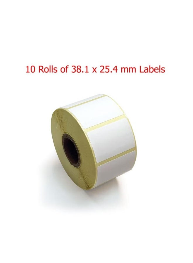 Thermal Barcode Label Roll 38.1 x25.4 mm – 1000 PCS Direct Thermal Barcode Stickers for Retail, Shipping, Books & Inventory | Small Barcode Label Roll for Printers, POS & Warehouses