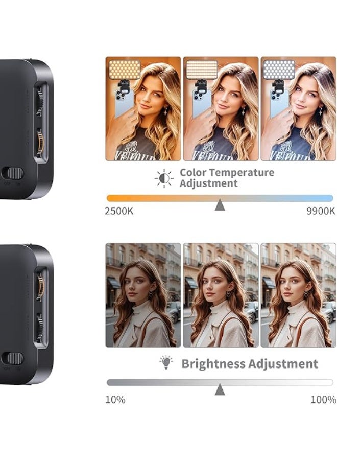 تونوف ضوء هاتف مع موزع ضوء ناعم، ضوء كاميرا قابل للشحن مع حذاء بارد ومشبك، ألوان متعددة، حامل مدمج للدعم، مصباح سيلفي محمول للهاتف/الجهاز اللوحي/الكمبيوتر المحمول/الكاميرا - Image 5