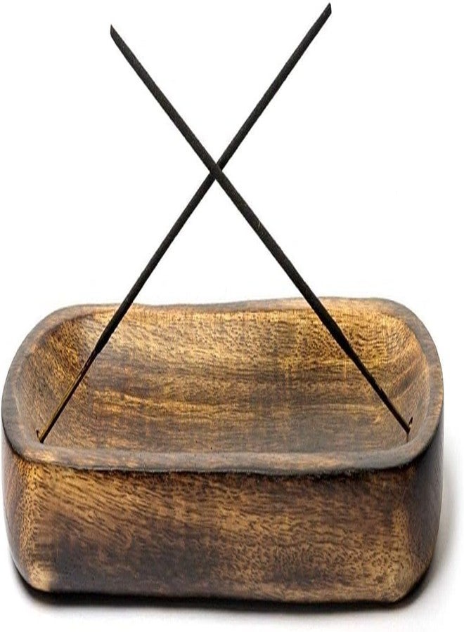 Yajna Traditional-Handmade Incense-Stick-and-Cones-Holder Incense-Burner-ash-Catcher-Stand Wooden-Tray-Holder (Wooden Tray) - Image 3
