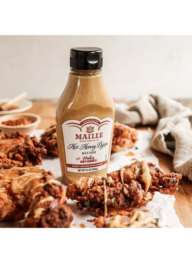 Maille Maille x Mike's Hot Honey Special Edition Savory-Sweet Condiment with a Spicy Kick Hot Honey Dijon Mustard Gluten-Free, Shelf-Stable 9.4oz  - Image 4