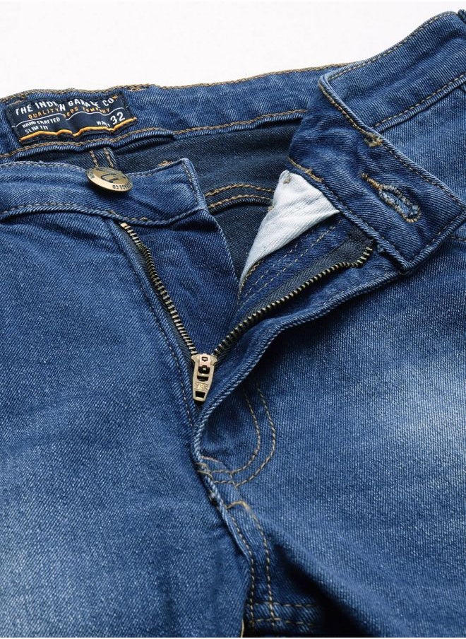 The Indian Garage Co Men Slim Straight Fit Solid Mid-Rise Stretchable Jeans  - Image 3