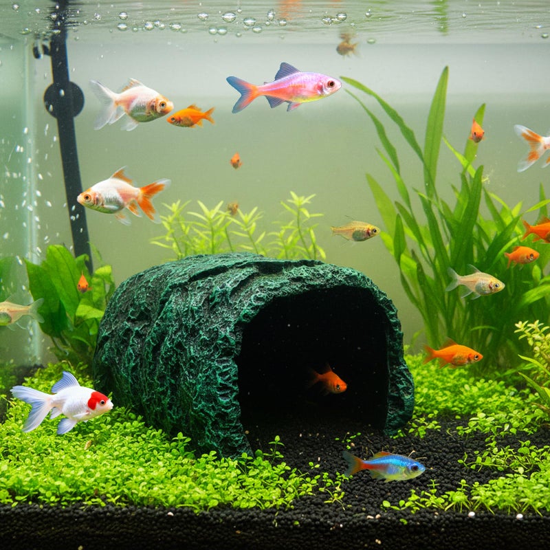 Cididu Reptile Hide Rock Cave, Resin Habitat Hidden for Terrarium and Aquarium Decor, Green Hideout Hide Cave Fit for Bearded Dragons, Lizards, Snakes, Geckos, Tortoises, Small Animals, Amphibians - Image 5