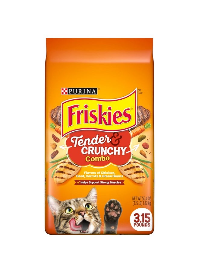 فريسكس طعام القطط الجاف Purina Friskies، مجموعة طرية ومقرمشة - (عبوة من 4 أكياس) 3.15 رطل  - Image 1