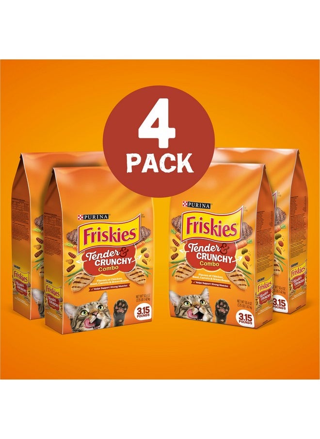 فريسكس طعام القطط الجاف Purina Friskies، مجموعة طرية ومقرمشة - (عبوة من 4 أكياس) 3.15 رطل  - Image 2