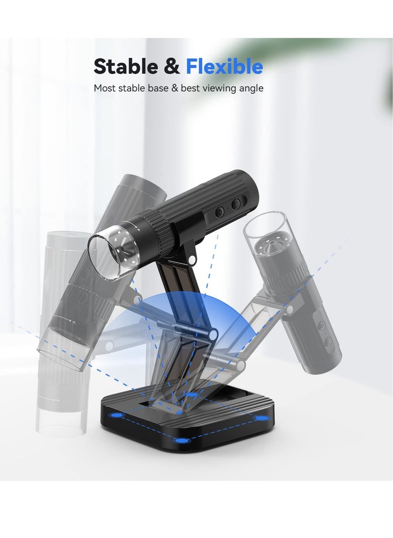 Excefore - Wireless Digital Microscope, 50X-1000X 1080P HD WiFi Portable Handheld USB Trichome Mini Coin Microscope Camera Magnifier with Stand for iPhone iPad Android Phone & PC - Image 1