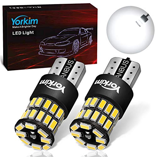 Yorkim لمبة يوركيم 194 LED 6000K بيضاء T10 لمبات داخلية T15 W5W 2825 168 لمبة LED للإضاءة الداخلية، حزمة من 2 - Image 1