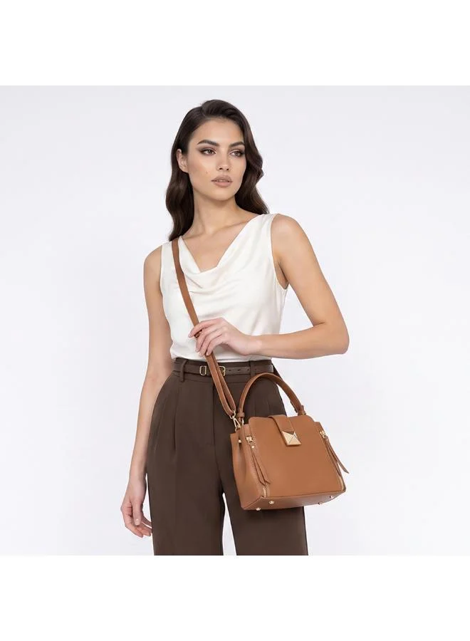 Sasha Sasha Monogram Print Crossbody Bag with Adjustable Strap