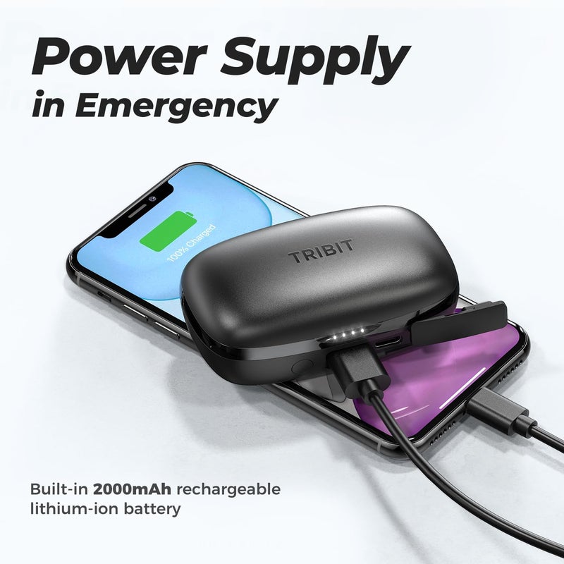 Tribit سماعات أذن لاسلكية من تريبيت، 110 ساعة وقت تشغيل بلوتوث 5.3 مقاومة للماء IPX8 تحكم باللمس سماعات بلوتوث لاسلكية حقيقية مع ميكروفون سماعات داخل الأذن بجهير عميق ميكروفون مدمج سماعات بلوتوث، فلاي بادز 3 - Image 3