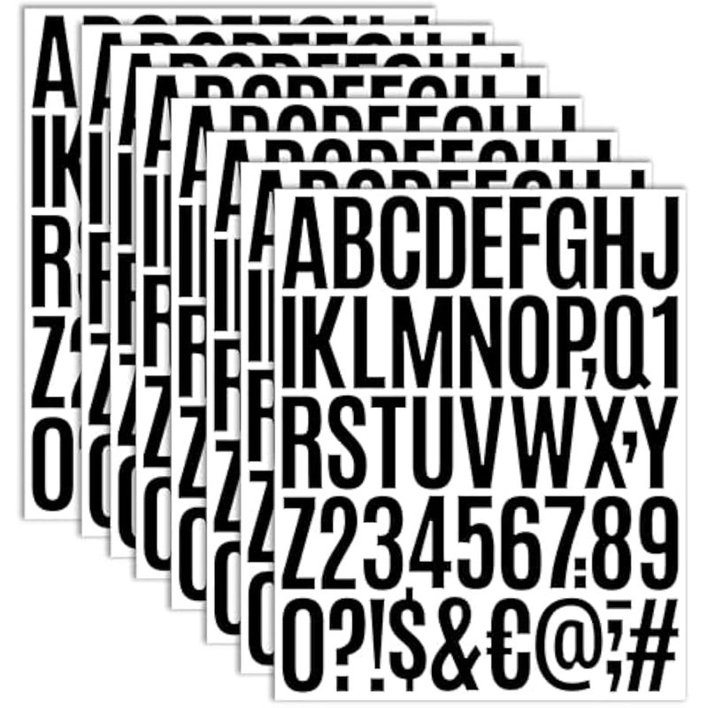 8 Sheets Self Adhesive Vinyl Letters Numbers Kit, Mailbox Numbers Sticker for Mailbox, Signs, Window, Door, Cars, Trucks, Home, Business, Address Number, lockers (2 Inch, Black) - Image 1