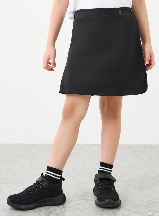 ستايلي سكورت مدرسي ستايلي جيرلز أسود سادة بزر - Image 3