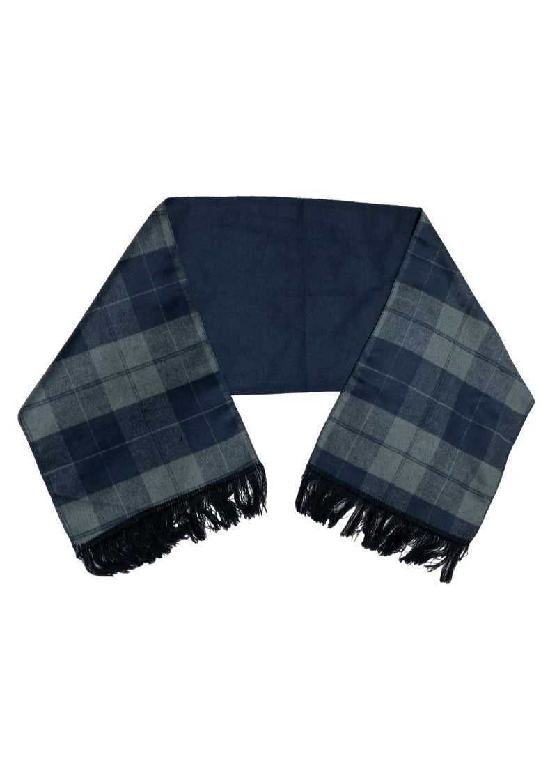 Double Face Solid & Plaid Check/Carreau/Stripe Pattern Wool Winter Scarf/Shawl/Wrap/Keffiyeh/Headscarf/Blanket For Men & Women - Medium Size 37x170cm - P05 Navy Blue / Grey - pzsku/Z1394363A972B5B6F8D73Z/45/_/1740195900/4381502d-251c-4ae3-9cda-4deb8b093fdb