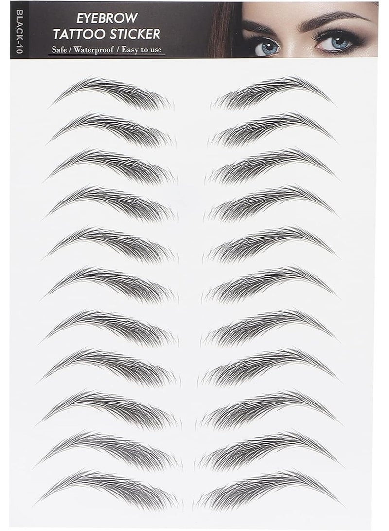 Eyebrow Tattoo Sticker Professional Waterproof Care Design Tattoo Sticker Transfer Sticker for Women (Black) - Image 1