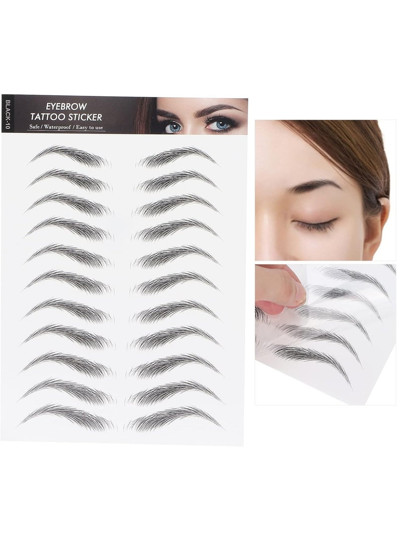 Eyebrow Tattoo Sticker Professional Waterproof Care Design Tattoo Sticker Transfer Sticker for Women (Black) - Image 4