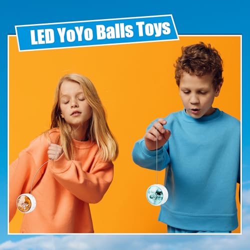 Flahard 20 Pcs Colorful Light up Yo Yo Ball Bulk LED Responsive Ball Auto Return Bearing Balls Yoyo for Kids Beginner Birthday Classroom Bag Fillers Prizes Gifts 10 Colors - Image 5