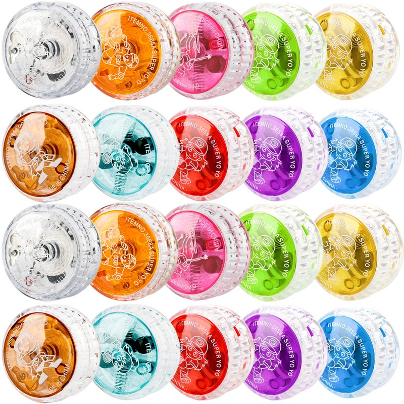 Flahard 20 Pcs Colorful Light up Yo Yo Ball Bulk LED Responsive Ball Auto Return Bearing Balls Yoyo for Kids Beginner Birthday Classroom Bag Fillers Prizes Gifts 10 Colors - Image 3