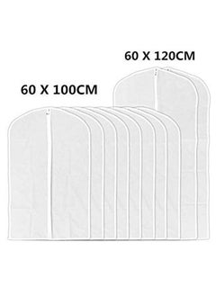 HOOPZOZA 10 PCS Hanging Garment Bags Full Zippered Hanging Suit Protector Bag Lightweight Full Clear Garment Bags  for Hanging Clothes Hanging Clothes Dust Bag 8 Medium 2 Large for Wardrobe  - Image 1